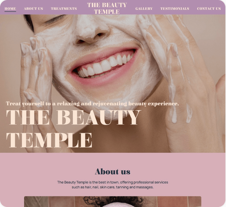 Plantilla The Beauty — sitio web tipo salón de belleza