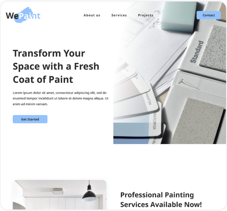Plantilla WePaint — sitio web tipo empresa de pinturas
